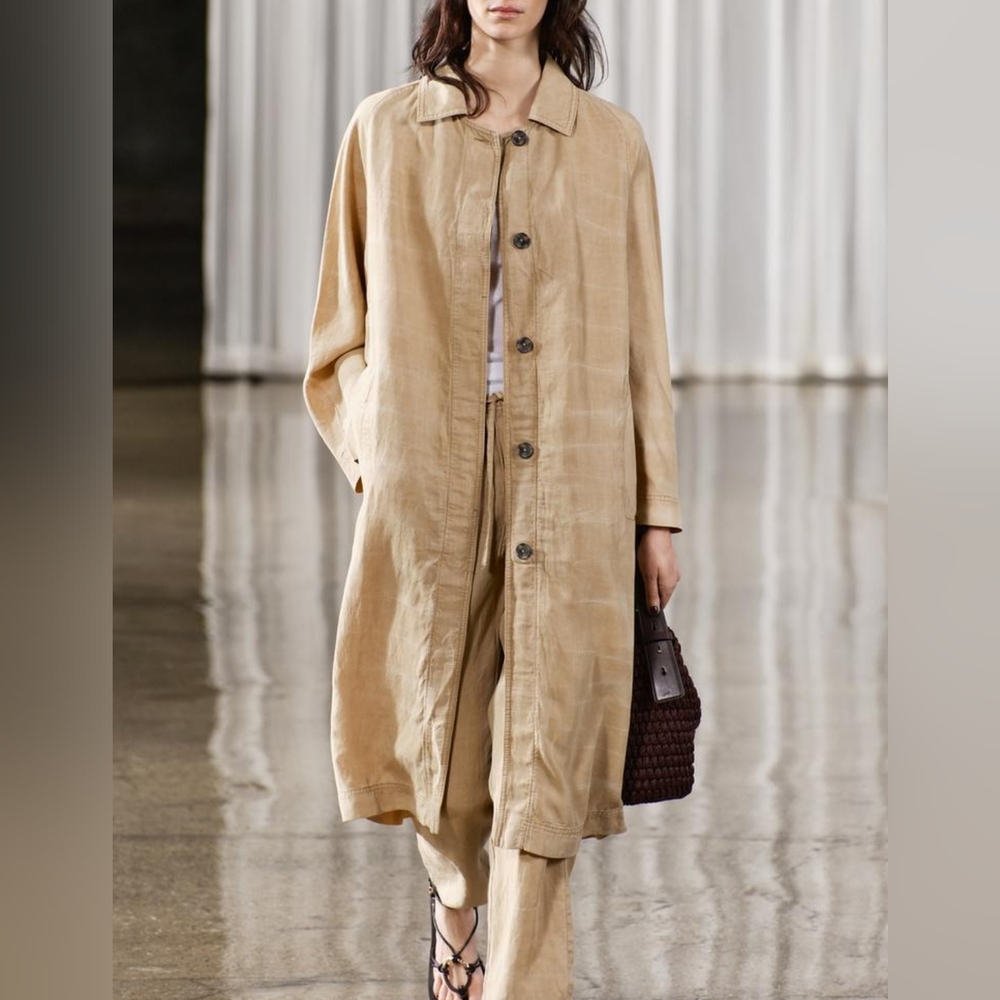 ZARA ZW COLLECTION FLUID WASHED TRENCH COAT
